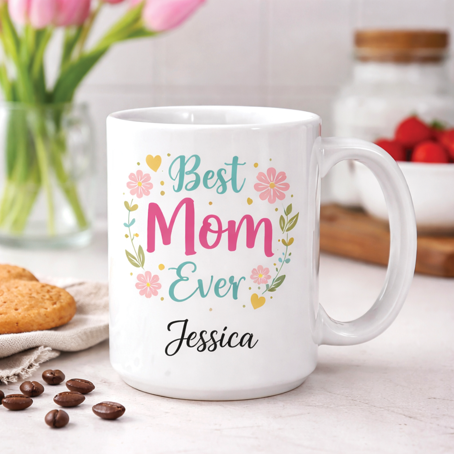15 oz White Ceramic Mug – Custom Personalized Design