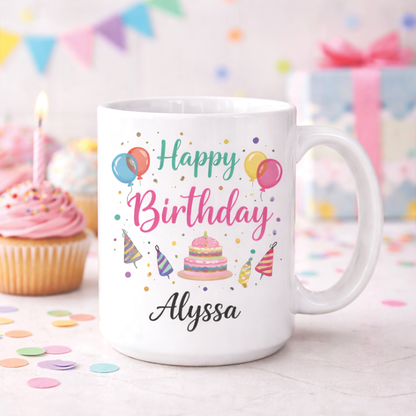 15 oz White Ceramic Mug – Custom Personalized Design