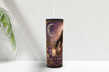 I AM QOHARA Sacred Feminine Tumbler – Spiritual Crystal & Moon Energy 20oz