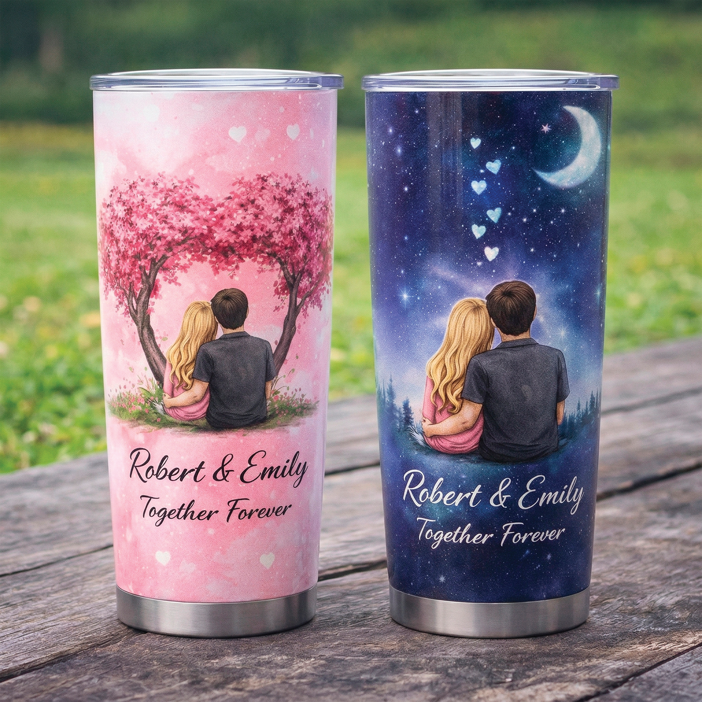 20 oz Skinny Tumbler – Custom Personalized Design with Lid & Straw