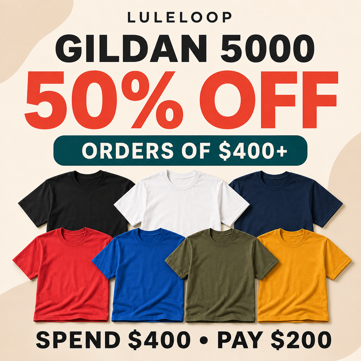Gildan 5000 Heavy Cotton T-Shirt (S-5XL)