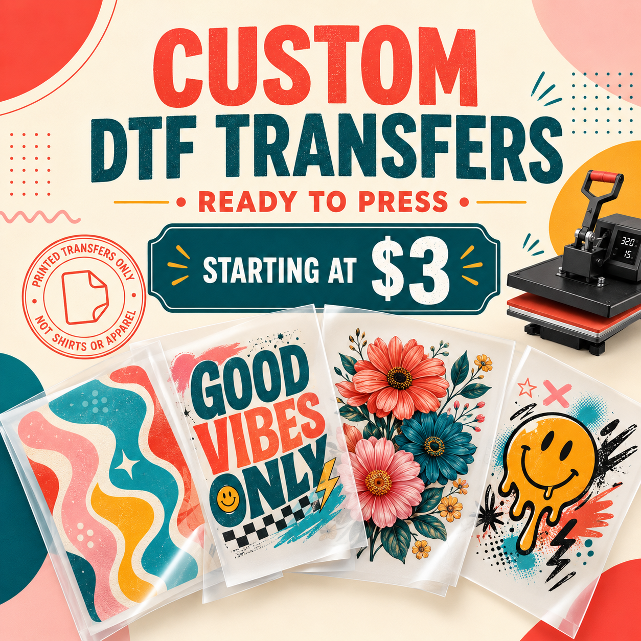 Custom DTF Transfers – Ready to Press