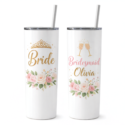20 oz Skinny Tumbler – Custom Personalized Design with Lid & Straw