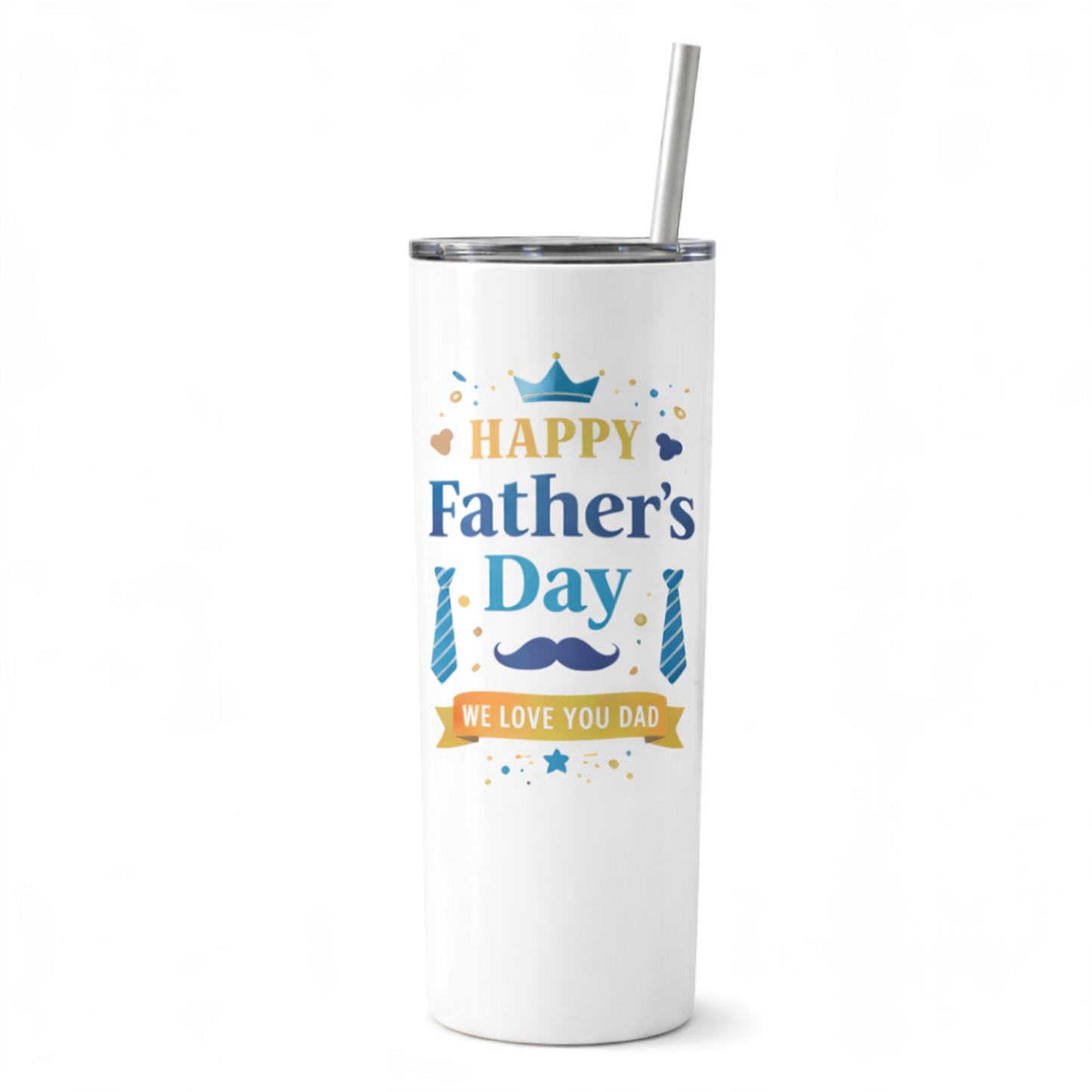 20 oz Skinny Tumbler – Custom Personalized Design with Lid & Straw