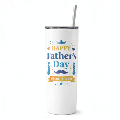 20 oz Skinny Tumbler – Custom Personalized Design with Lid & Straw