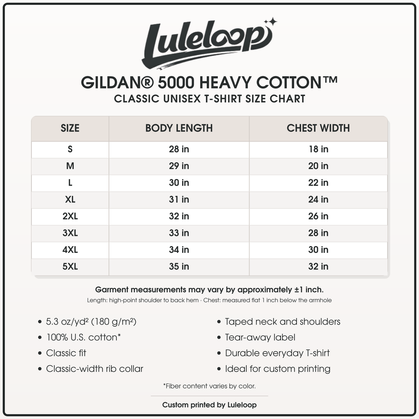 Custom Gildan 5000 T-Shirt – 1 Print Area
