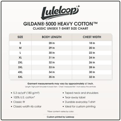 Custom Gildan 5000 T-Shirt – 1 Print Area