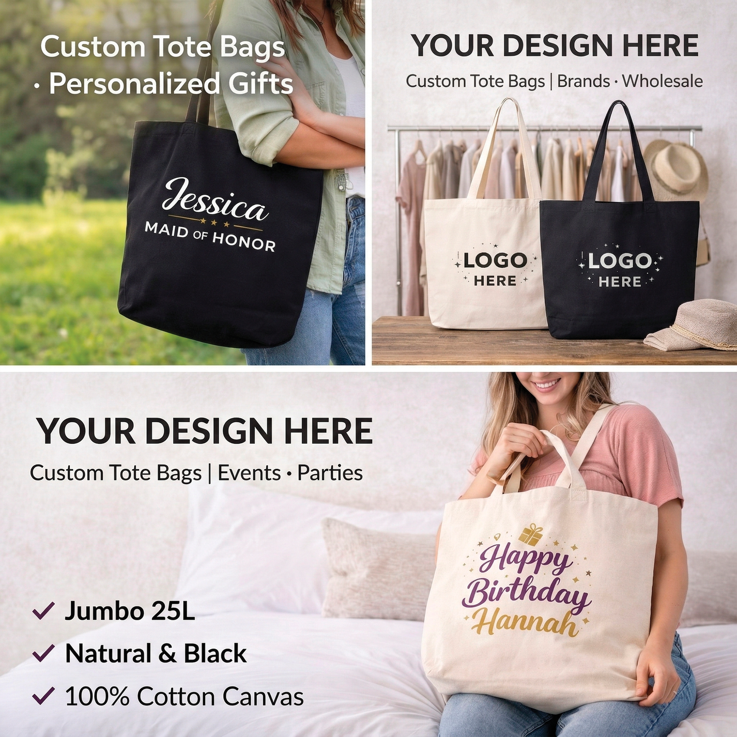 Custom Tote Bag – Personalized Canvas Bag for Everyday Use