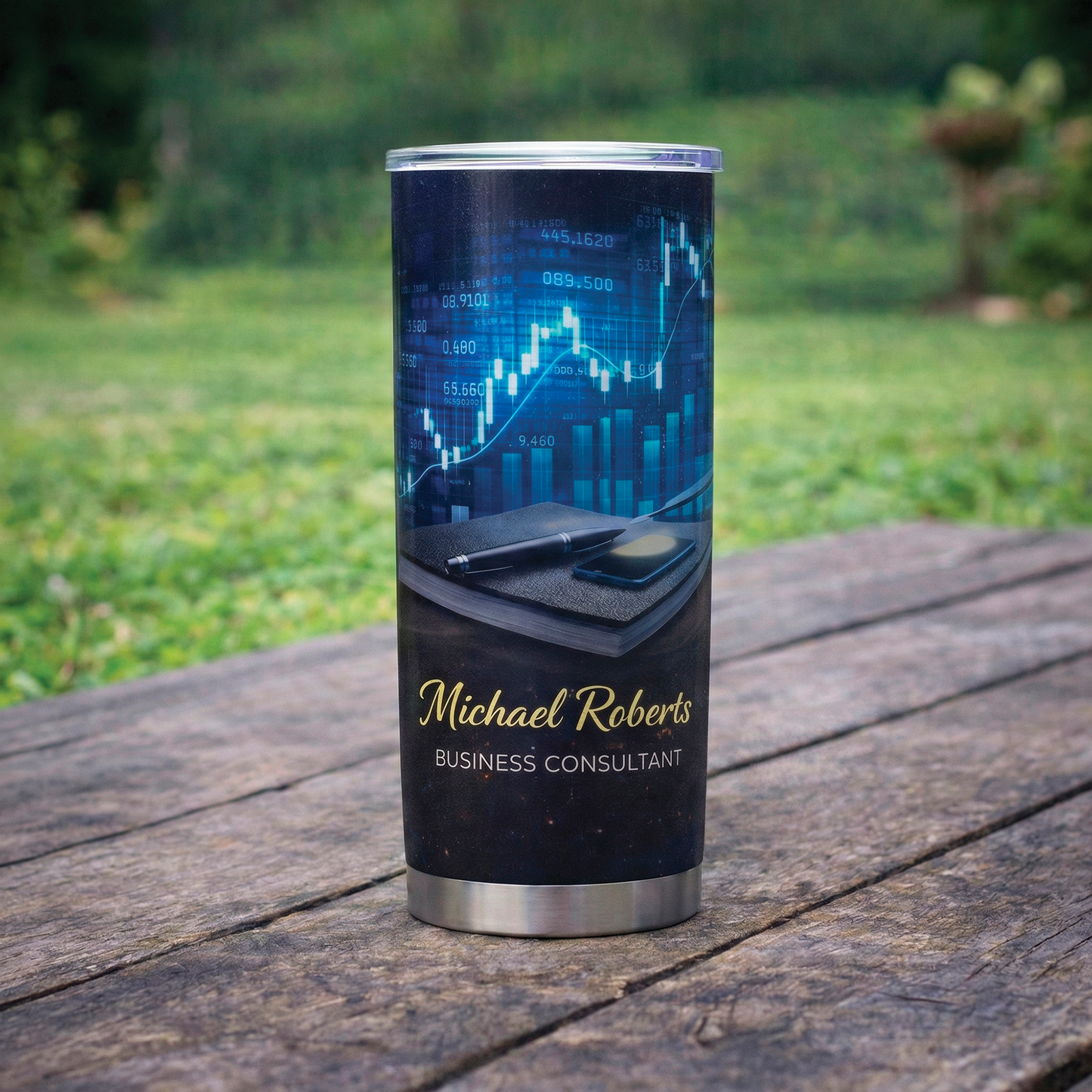 20 oz Skinny Tumbler – Custom Personalized Design with Lid & Straw