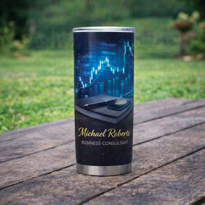 20 oz Skinny Tumbler – Custom Personalized Design with Lid & Straw